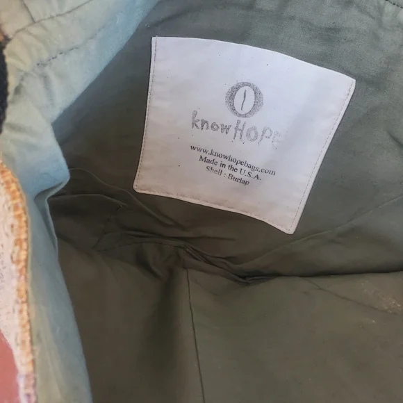 I Know Hope Burlap Messenger Bag NWT - Picture 7 of 7